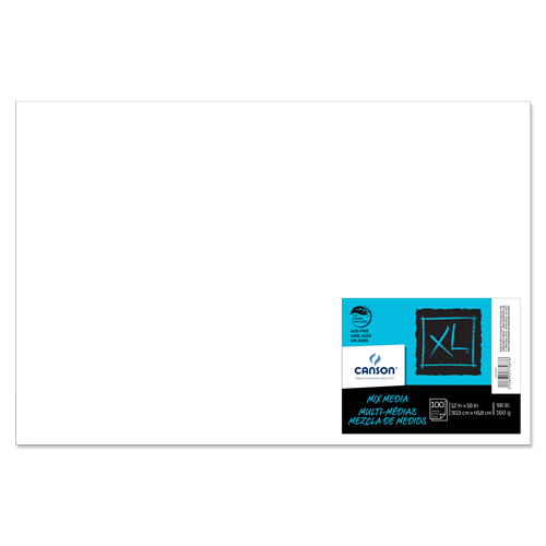 Canson XL Mixed Media Paper - 12" x 18" - 100 Sheets Pack