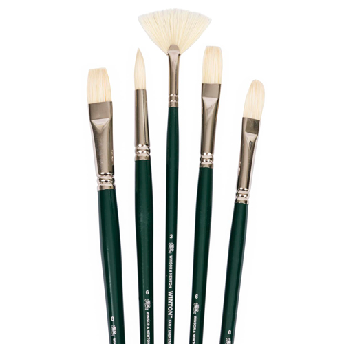 Winsor & Newton Winton Oil Colour Brush Set Long Handle Set of 5