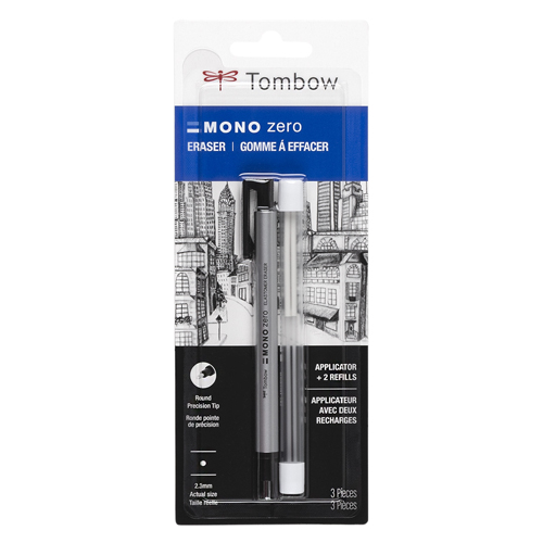 Tombow MONO Zero Round Eraser + Refill Value Pack