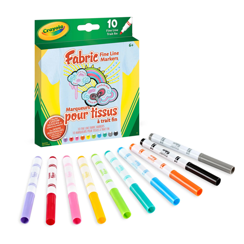 Crayola Fabric Markers - 10 Pack Fine 