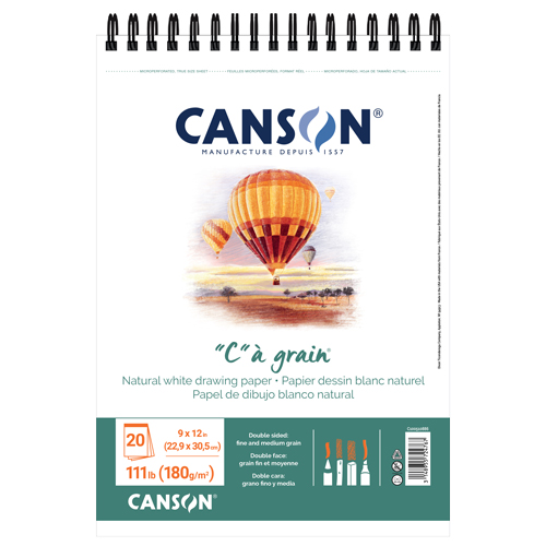Canson "C" &agrave; Grain - Drawing Pad - 9" x 12", 20 Sheets