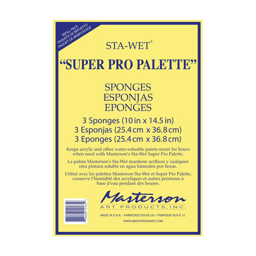 Masterson Sta-Wet Super Pro Palette Sponge 3-Pack Refill