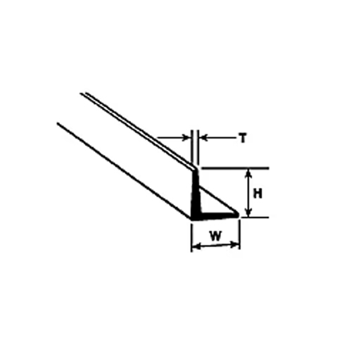 Plastruct Styrene Angle - 1/8" x 15" - Pack of 7