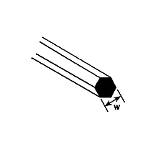 Plastruct .080 Hexagonal Styrene Rod - Pack of 10