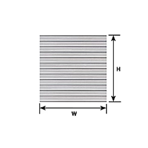Plastruct HO (1:100) Ribbed Roof Sheet 0.020 - Pack of 2