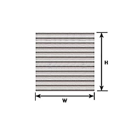 Plastruct 1:16 Scale Corrugated Siding Sheet 0.020 - Pack of 2