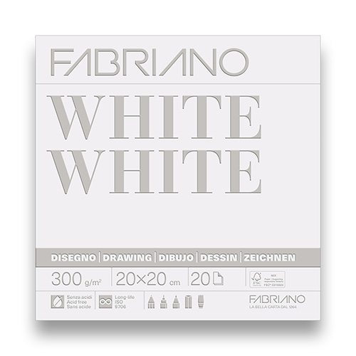 Fabriano White White Paper Pad � 8" X 8"