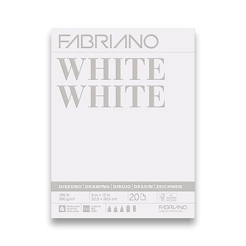 Fabriano White White Paper Pad � 9" x 12"