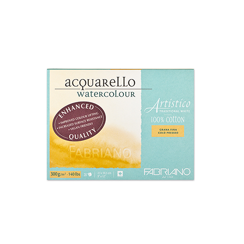 Fabriano Artistico Cold Press Watercolour Block  � Traditional White  � 9" x 12" 