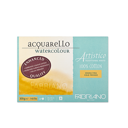 Fabriano Artistico Cold Press Watercolour Block  � Traditional White  �  10" x 14"