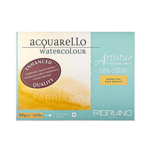 Fabriano Artistico Cold Press Watercolour Block  � Traditional White  � 18" x 24" 