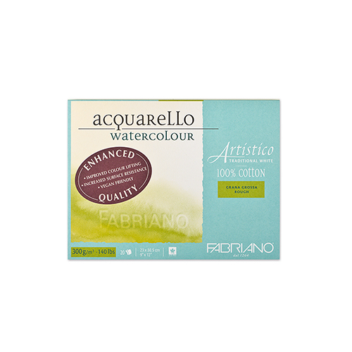 Fabriano Artistico Rough Watercolour Block  � Traditional White  � 9" x 12" 