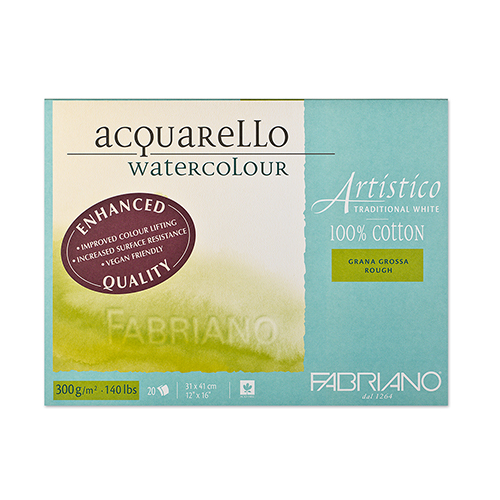 Fabriano Artistico Rough Watercolour Block  � Traditional White  �  12" x 16"