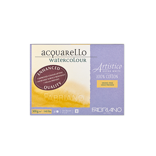 Fabriano Artistico Cold Press Watercolour Block  � Extra White  � 9" x 12" 