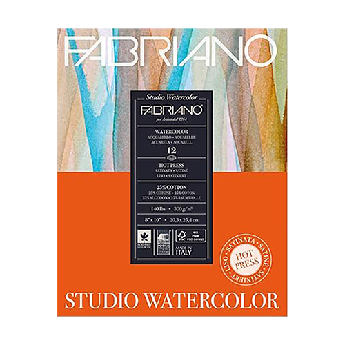 Fabriano Studio Watercolour Hot Press Pad - 8" x 10"