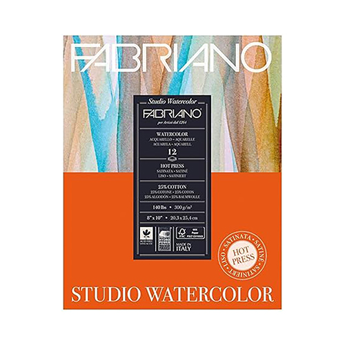 Fabriano Studio Watercolour Hot Press Pad - 11" x 14"