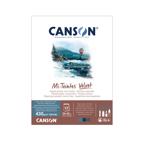 Canson Mi-Teintes&reg; Velvet Pad � 9� x 12� � Cool Tones