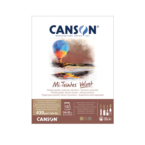 Canson Mi-Teintes&reg; Velvet Pad � 9� x 12� � Brown Tones