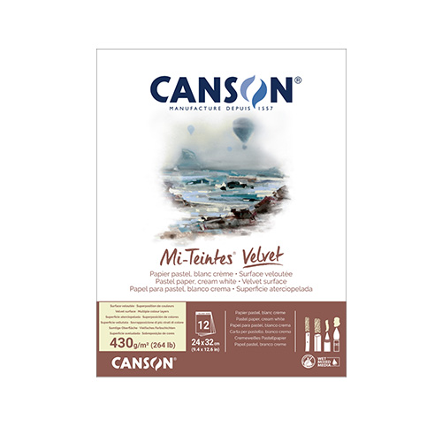 Canson Mi-Teintes&reg; Velvet Pad � 9� x 12� � Cream White