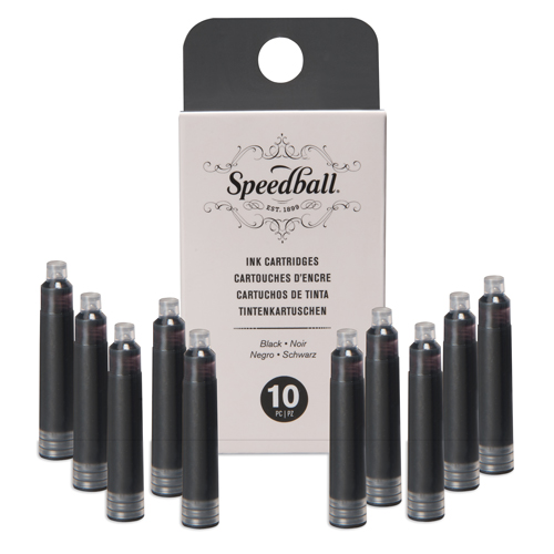 Speedball Fountain Pen Cartridges - Black, Set of 10