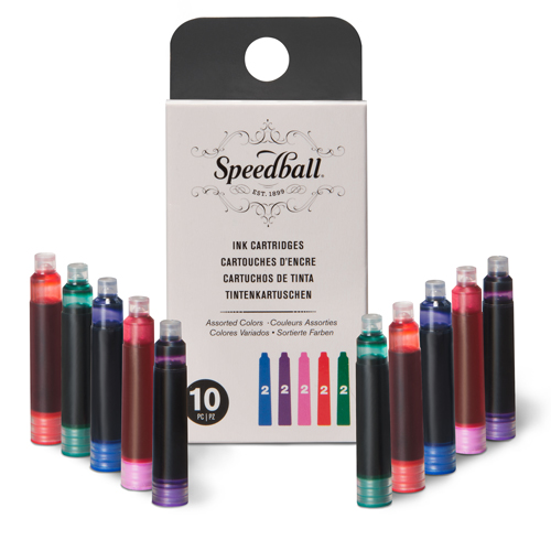 Speedball Fountain Pen Cartridges - Assorted, Set of 10