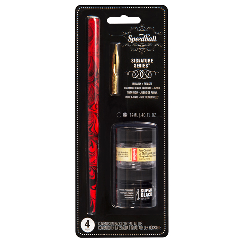 Speedball Signature Series Super Black Pen & Ink Set