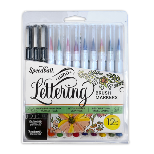 Speedball Hand-Lettering Brush Marker 12-Piece Set