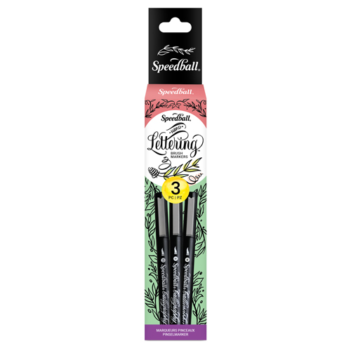 Speedball Hand Lettering Brush Marker Set of 3