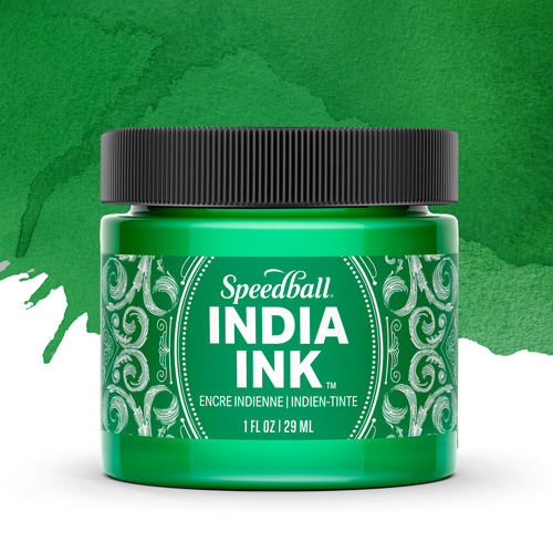 Speedball India Ink - Bright Emerald - 1 oz