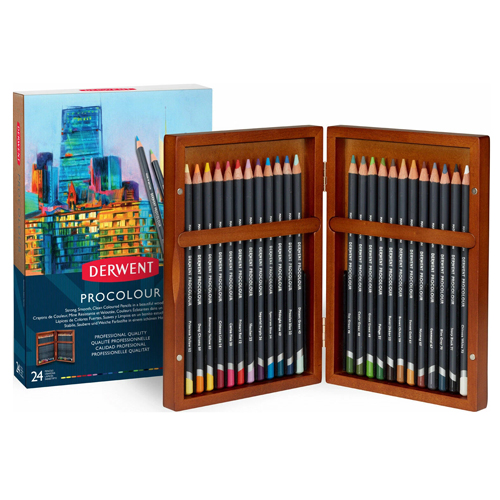Derwent Procolour Pencils Wooden Box Set of 24