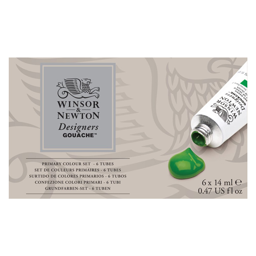 Winsor & Newton Designers Gouache Primary Set of 6x14ml