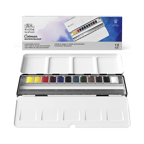 Winsor & Newton Cotman Customisable Travel Tin - 12 Watercolour Half-Pans