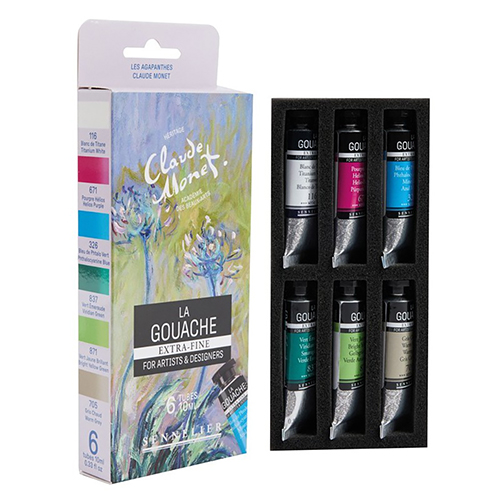 Sennelier x Claude Monet - Gouache Set of 6 - Les Agapanthes
