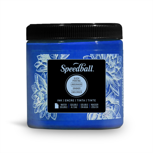 Speedball Water Soluble Block Ink 8oz Blue