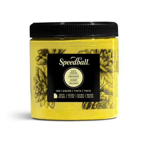 Speedball Water Soluble Block Ink 8oz Yellow