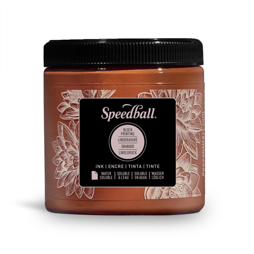 Speedball Water Soluble Block Ink 8oz Brown