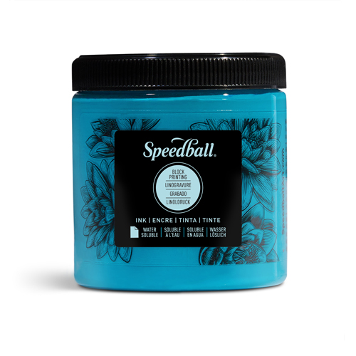 Speedball Water Soluble Block Ink 8oz Turquoise