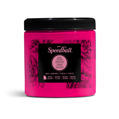 Speedball Water Soluble Block Ink 8oz Magenta