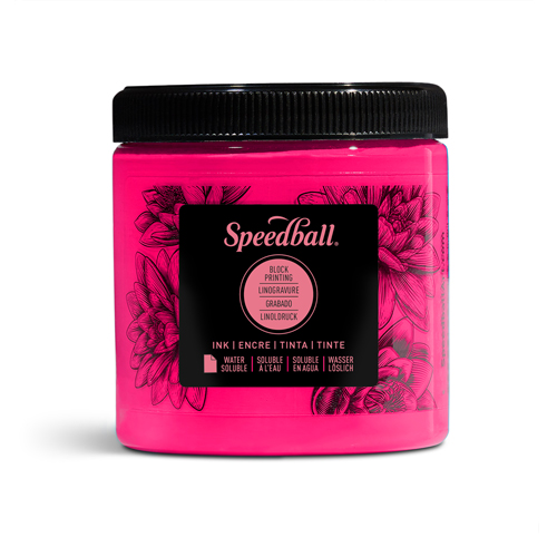 Speedball Water-Soluble Block Ink - Fluorescent Magenta 8oz. 