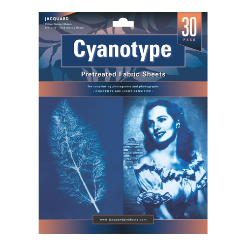 Jacquard Cyanotype Pretreated Fabric Sheets 30-pack