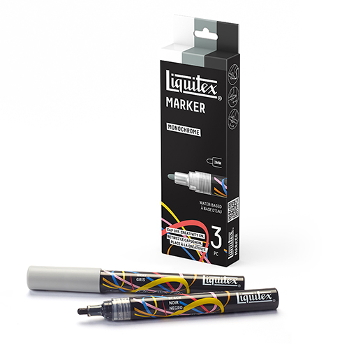 Liquitex Marker Set - Monochrome - 3 x 2 mm