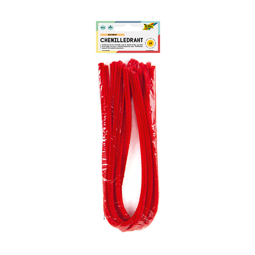 Folia Chenille Stems � Hot Red � 10 Pack 