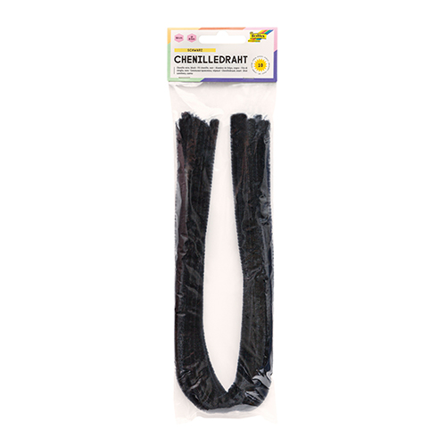 Folia Chenille Stems � Black � 10 Pack