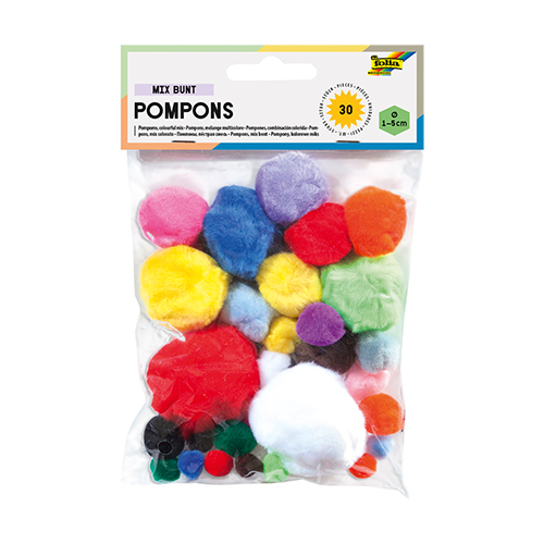 Folia Pom-Poms � Assorted � 30 Pack