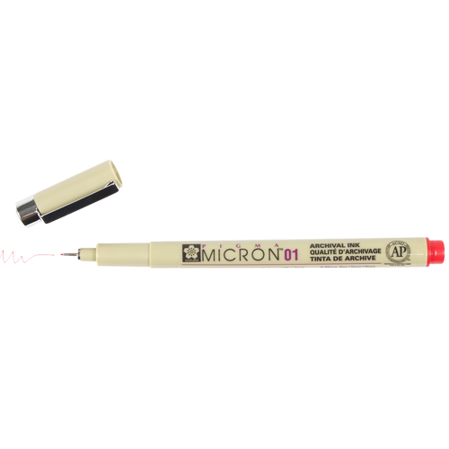 Sakura Pigma Micron 01 Pen 0.25mm - Red