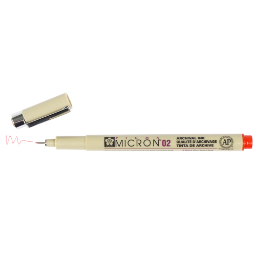 Sakura Pigma Micron 02 Pen 0.30mm - Red