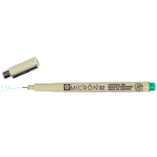 Sakura Pigma Micron 02 Pen 0.30mm - Green