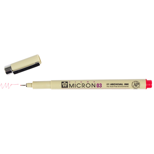 Sakura Pigma Micron 03 Pen 0.35mm - Red