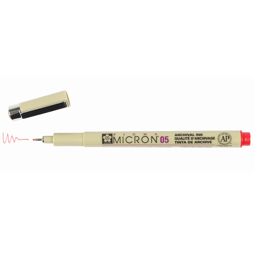 Sakura Pigma Micron 05 Pen 0.45mm - Red