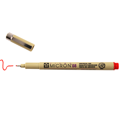 Sakura Pigma Micron 08 Pen 0.50mm - Red